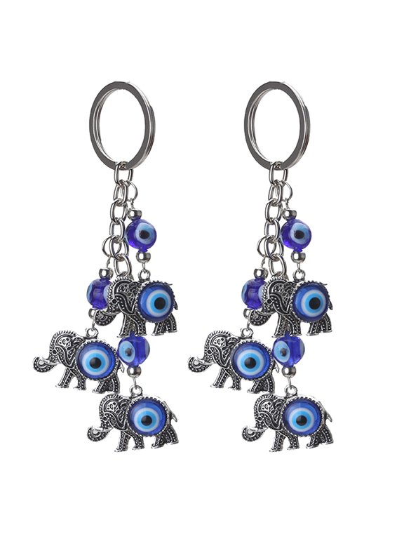 2 Pcs Elephant Keychain Set for Women, Mini Backpack Charm Accessories, Cute Animal Pendant