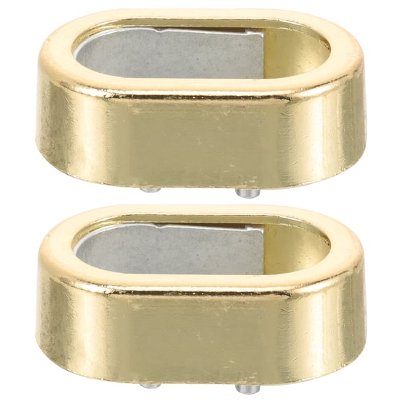 HOMEMAXS 2 Pcs Flange Base Clothes Hanging Rod Gold Tension Curtain Bracket