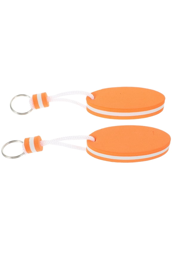 Boat Floating Keychain EVA Orange 2Pcs 2.8x2.4x0.8in