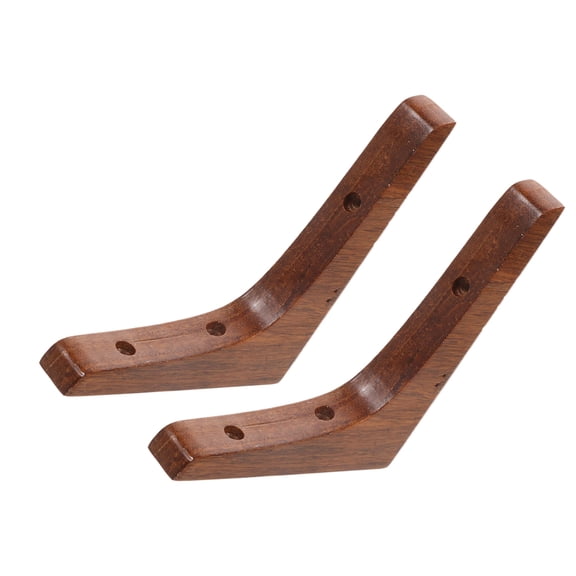 HOMEMAXS Wooden Shelf Bracket for Home Decor Brown Wall Hanging Support 2Pcs 5.9"x3.9"