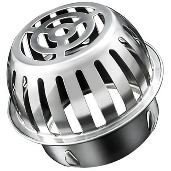 HOMEMAXS 2 Pcs Floor Drain Anti-blocking Cover Gutter Downspout Silver