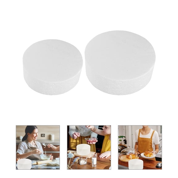 2 Pcs Foam Cake Model Decorating Birthday Decoration Wedding Dummy White