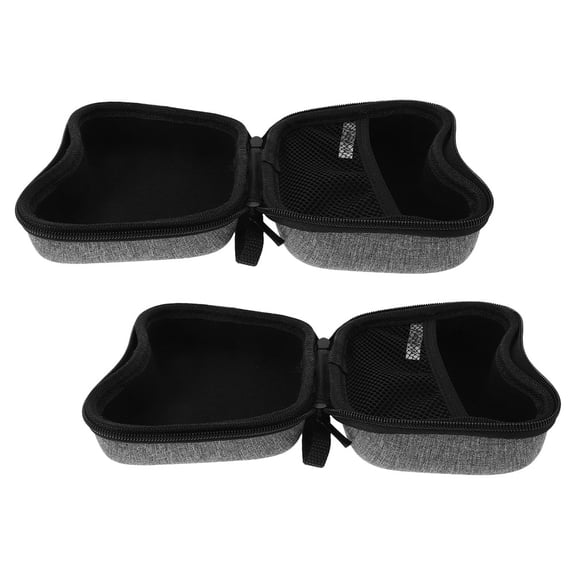 HOMEMAXS  2 Pcs Game Controller Storage Case Handle Carrying Slot Accessories Black Net Cover Travel Grey