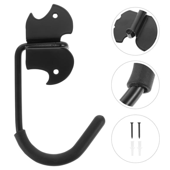 HOMEMAXS 2 Pcs Garage Bike Hooks Stainless Wall Hook Bike Wall Bracket 20X11X2CM Black