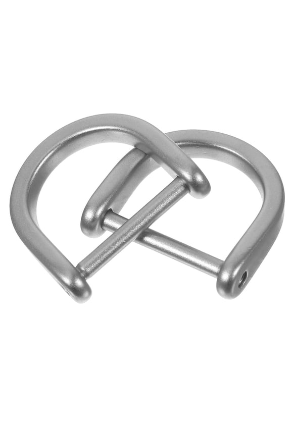 D Shaped Buckle D Rings Stainless Steel Silver 2Pcs