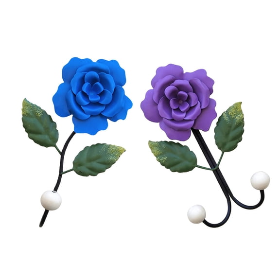 HOMEMAXS 2 Pcs Key Hook Rose Hooks for Wall Shape Keys Coat Hangers Rack Office