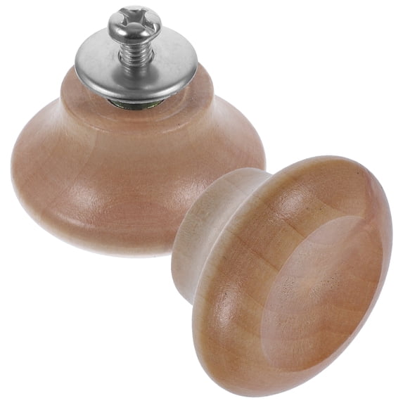 HOMEMAXS 2 Pcs Lid Top Replacement Knob Knobs for Wood Lids Cookware Modern Brown Khaki