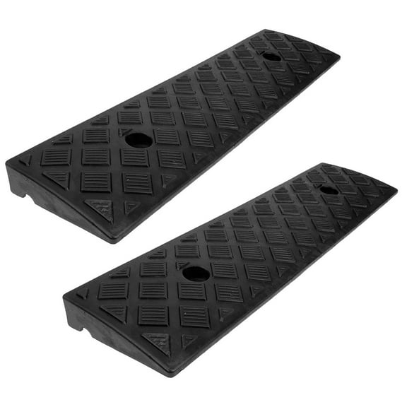HOMEMAXS 2 Pcs Loading Motorcycle Threshold Pad 50.00X13.00X3.00CM Black
