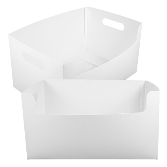 HOMEMAXS 2-Pack Desktop Magazine and Document Holder Rack for Office Use, White, 25.5 x 17 x 13.5 cm Organizer