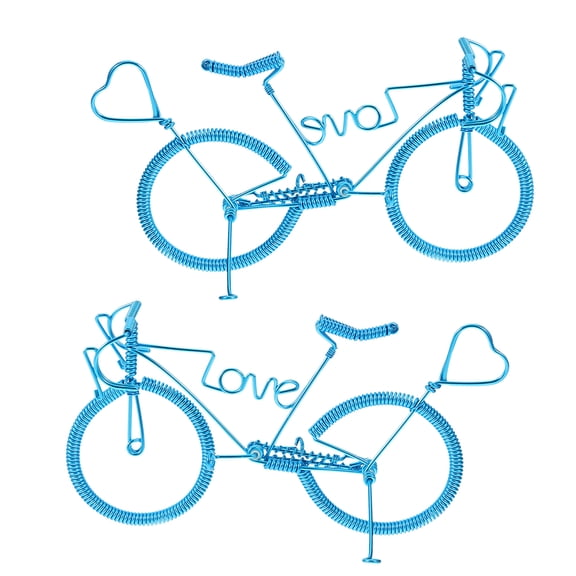 HOMEMAXS 2 Pcs Mini Bike Adornment Desktop Miniature Decoration Blue