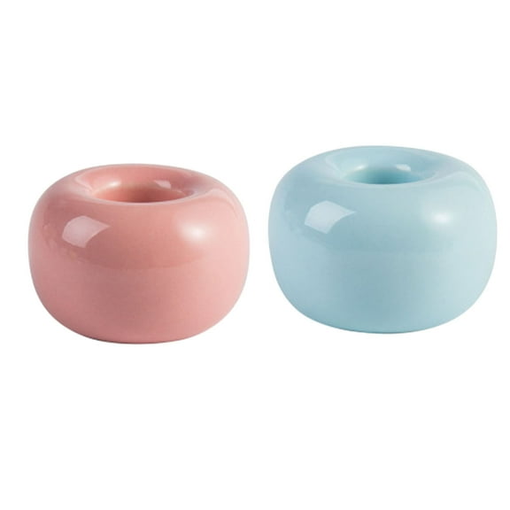 WEUVEB Toothbrush Stand Mini Cute Ceramic Sky-Blue 2Pcs
