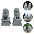 thumbnail image 1 of HOMEMAXS  2 Pcs North Lion Ornament Statue Decorations Home Accessories Grey, 1 of 8