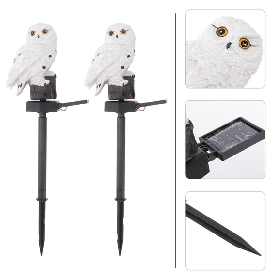 HOMEMAXS 2 Pcs Owl Lawn Light Micro Landscape Decoration Size 1