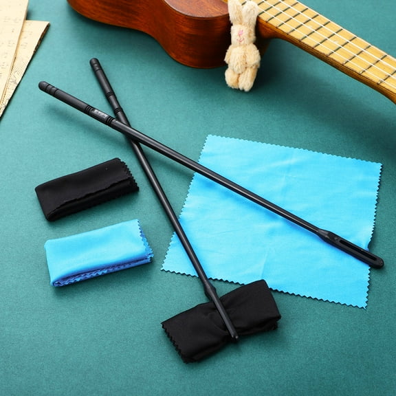 2 Pcs Plastic Cleaning Rods Silk Flute Swab Polishing Cloth