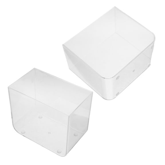 HOMEMAXS  2 Pcs Plastic Fish Tank Tabk Kit Rimless Aquarium Bowl Baby Transparent