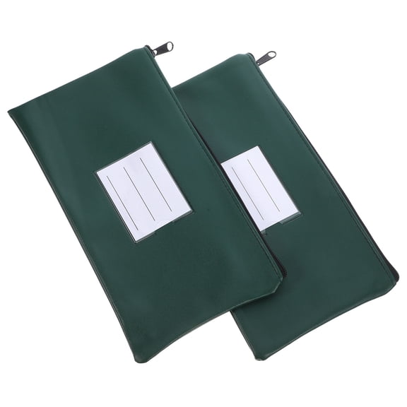 HOMEMAXS 2 Pcs Pu File Storage Pouch Receipt Container Packaging Reusable Boxes Green