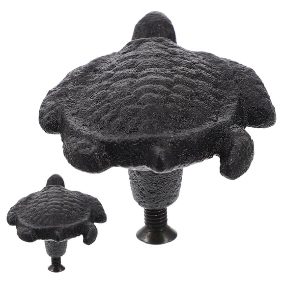 VERDANVERSE 2pcs Cast Iron Door Knobs for Wardrobes Black For Home Decoration