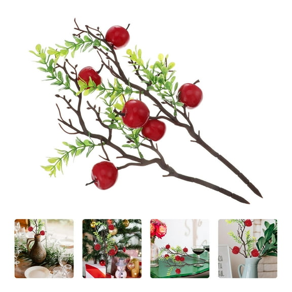 HOMEMAXS  2 Pcs Red Faux Simulated Apple Decoration Wedding Party Attractive