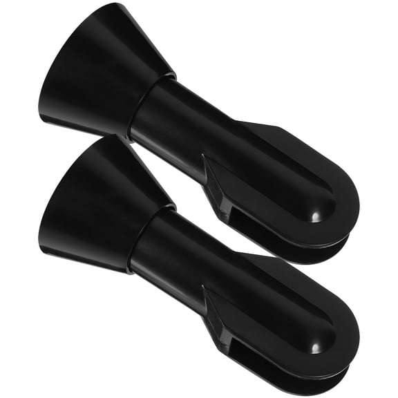OULII 2Pcs Black Plastic Restroom Partition Foot Easy Install Toilet Partition Accessory