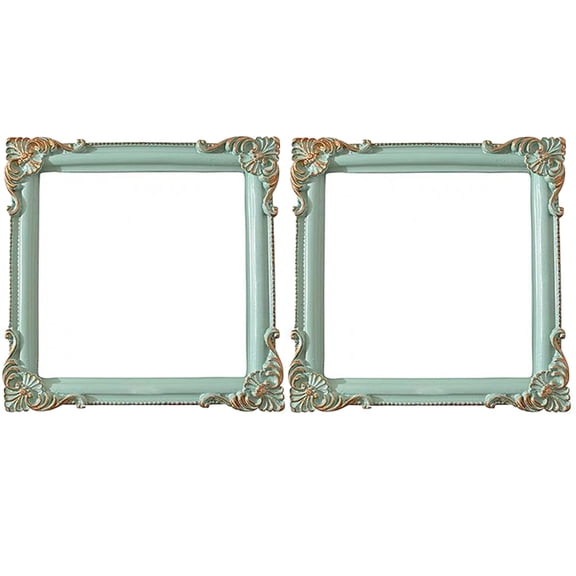 HOMEMAXS 2 Pcs Retro Picture Frames Photo Ornament Shape Decorative Light Green