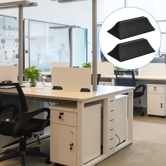 HOMEMAXS 2 Pcs Screen Partition Clip Plastic Glass Clamp Adjustable Dividers Office Black