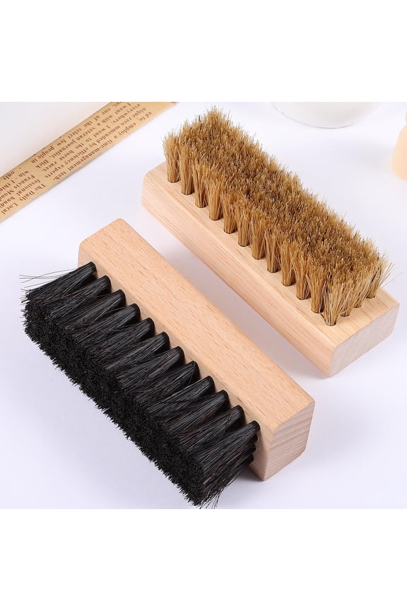 HOMEMAXS  2 Pcs Shoe Brush Shoes Cleaner Boot Brown Polish Cleaning Brushes