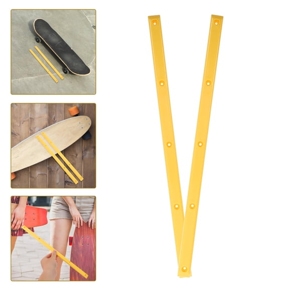 HOMEMAXS 2 Pcs Skate Professional Rail Bumper Strip 36.00X1.70X0.50CM Yellow