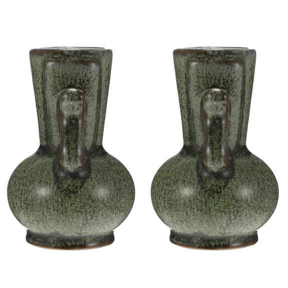 2 Pcs Small Flower Vase Ceramic Vases for Decor Decoration Mini Porcelain Green