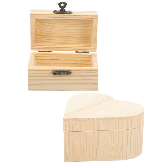 HOMEMAXS 2 Pcs Stackable Storage Bins with Lid Handmade DIY Wooden Box