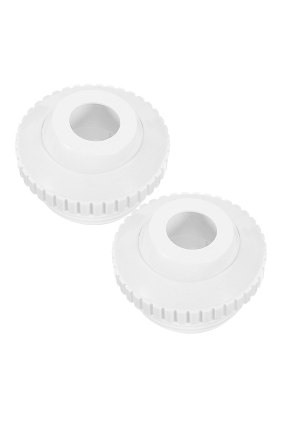 2-Pack White Swimming Pool Outlet Nozzle Stream Fittings with Net Plugs for Pool Maintenance