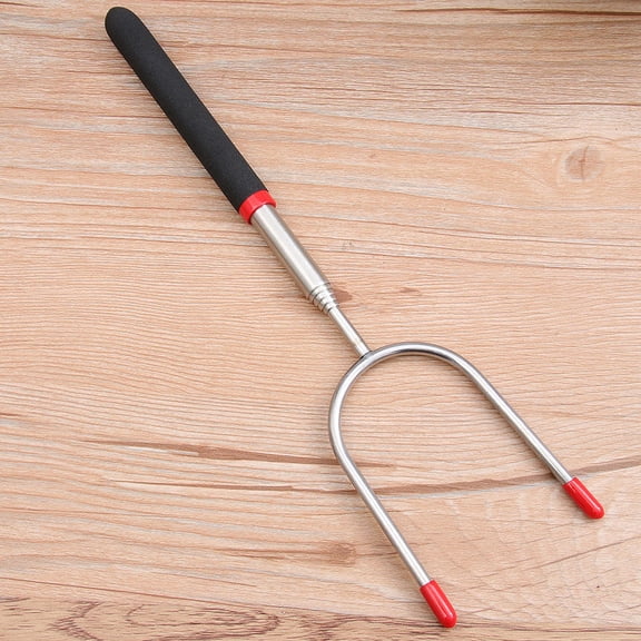 HOMEMAXS 2 Pcs Telescopic Barbecue Fork Flat Skewers Meat Grill Tools