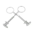 thumbnail image 1 of Zinc Alloy Caliper Keychain with Movable Pendant for Key Holding Silver 2pcs, 1 of 8