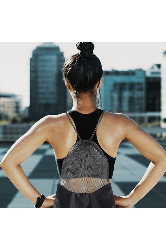 HOMEMAXS 2 Pcs Travel Duffle Bag Women Drawstring Backpack Football Net Pocket Storage