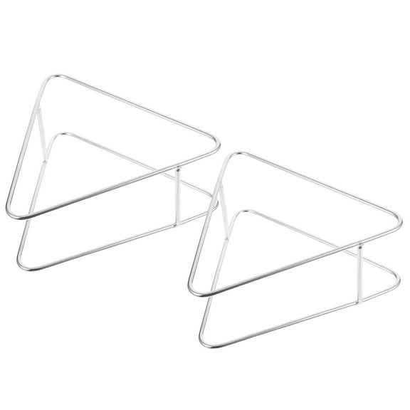 2 Pcs Triangle Coaster Holder Stainless Steel Plates Holder Storage Caddie Dish Organizer Racks For Kitchen Cupboards And Countertop