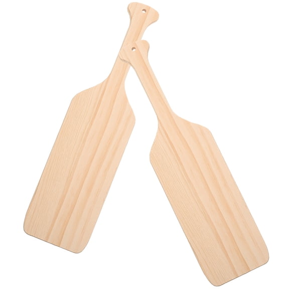 Wooden Unfinished Paddle for Decor Beige Handicraft Hanging Ornament 2 Pieces