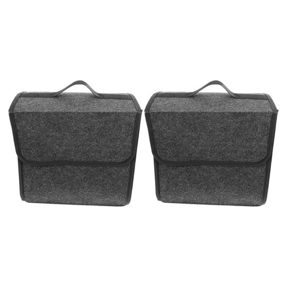 HOMEMAXS 2 Pcs Vehicle Trunk Organizer Automotive Bin Vault Cars Lifter Dark Grey