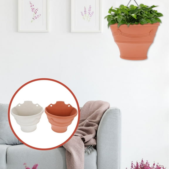 Minkissy Wall Hanging Flowerpot Brick Red PP Plastic 2Pcs 7.1In