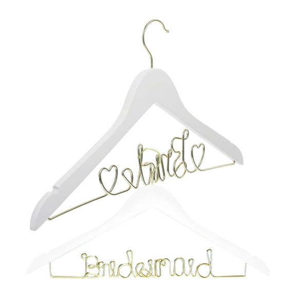 HOMEMAXS 2 Pcs Wedding Gown Hanger Clothing Bridal Hangers for Dress Bride White