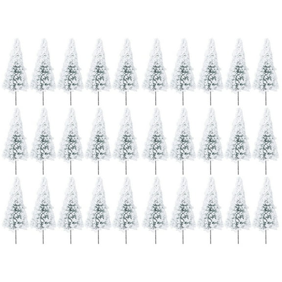 HOMEMAXS 2 Pieces Cedar Tree Fake Mini Trees Landscape Scenery White