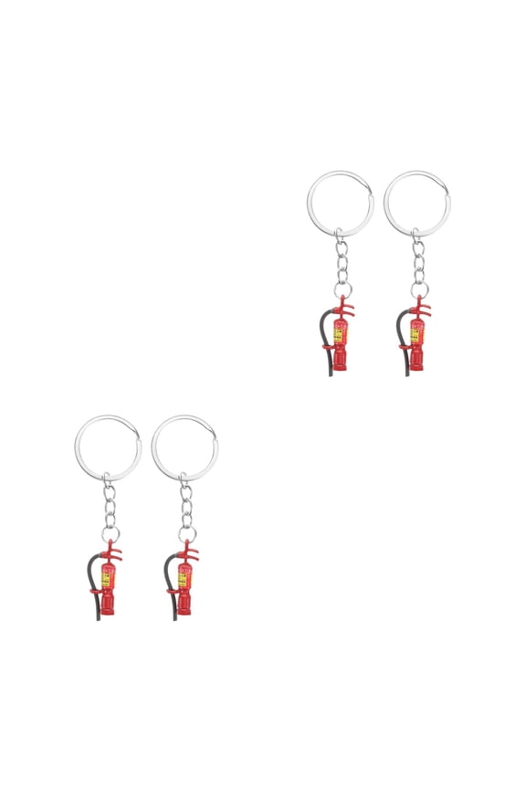 2 Pieces Fire Key Rings Keychains Fireman Firefighter Gift Miss 8.00X3.00X1.00CM