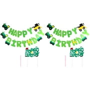 jojofuny Baby Birthday Banner Assorted Color Non Woven Fabrics 4Pcs 6.69x4.72In