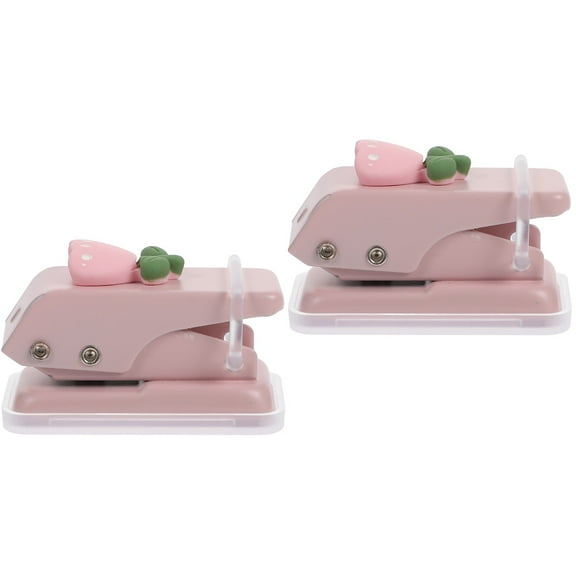 HOMEMAXS 2 Pieces Hydraulic Single Hole Punch Mini Office Student
