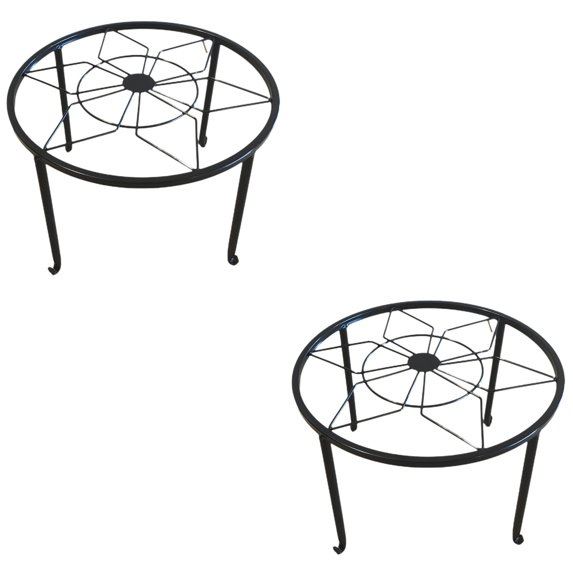 HOMEMAXS 2 Pieces Plant Stools Indoor Stands Artificial Plants Black