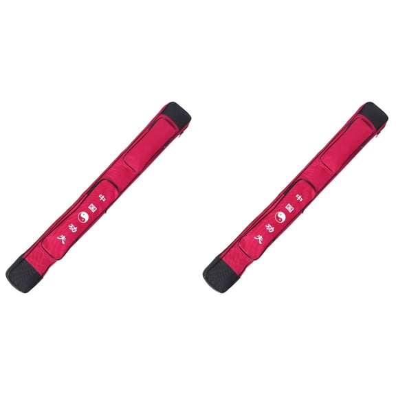HOMEMAXS  2 Pieces Sword Bag Canvas Collect Fencing Scabbard Storage Red