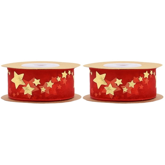 HOMEMAXS 2 Rolls Christmas Decor Straps Celebrated Decoration Ribbon