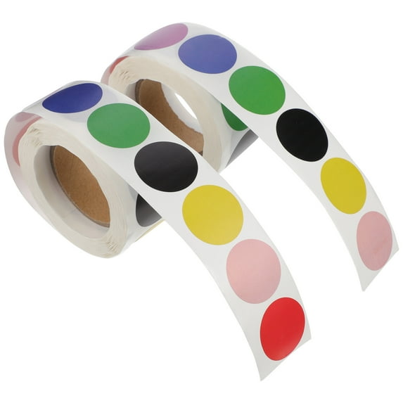 HOMEMAXS  2 Rolls Color Coded Dot Stickers Small Seal Label Tag Colorful