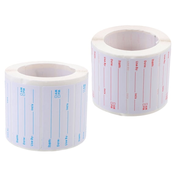 Writable Adhesive Labels for Food Decoration Assorted Color 2 Rolls Easy to Remove Reusable