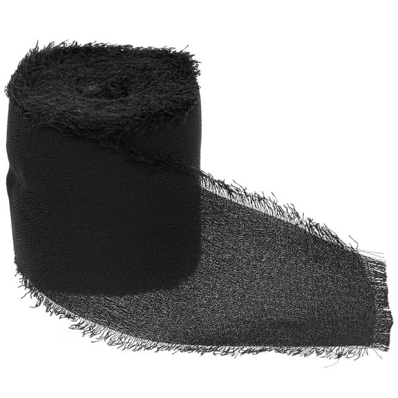 CRAFTHROU Chiffon Ribbon Floral Chiffon Black 2Pack Bohemian Backdrop Decor