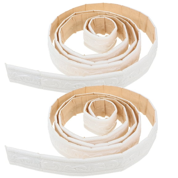HOMEMAXS 2 Rolls Wall Molding Peel and Stick Moulding Trim Plant Cube Appreciation Decor White