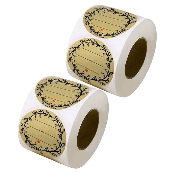 HOMEMAXS 2 Rolls of Baking Roll Stickers Multi-use Seal Stickers Decorative Label Stickers Round Label Stickers